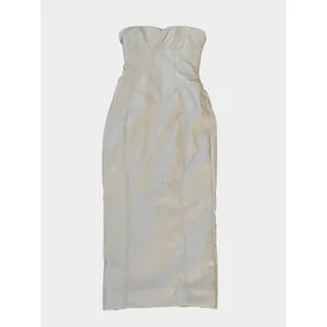NEW House of CB Camilla Ivory Vegan Leather Strapless Dress Size XS thumbnail 12