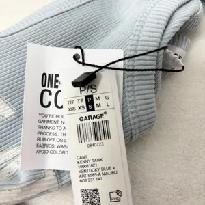 Garage Light Blue Malibu Crop Top Cami Kenny Tank Kentucky‎ Blue Size PS thumbnail 7