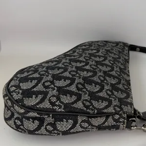 Christian Dior Vintage Saddle Bag in Black Logo Denim thumbnail 5