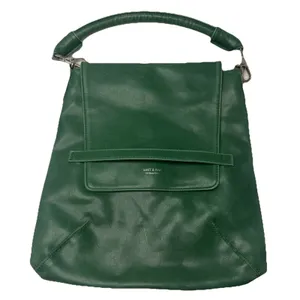 Matt & Nat Leia Vintage Shoulder Bag Emerald Green Vegan Leather Silver Clasp thumbnail 1