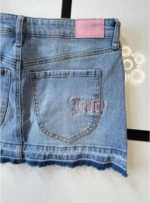 🎀💋 ✨ NWT Juicy Couture Y2K Style Denim Mini Skirt - Size 3/26 ✨🎀💋 thumbnail 8