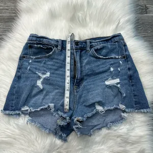 Abercrombie & Fitch High Rise Distressed Denim Cutoff Shorts thumbnail 5