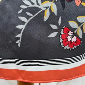 Loft Floral‎ Satin Faux Wrap Scarf Skirt Grey Coral Medium thumbnail 7