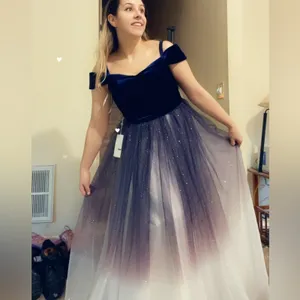 Fairy starfall ball velvet ombré tulle ballgown thumbnail 10
