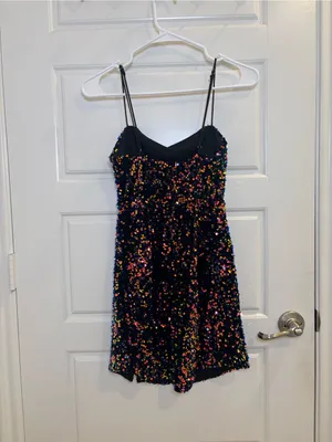 Hello Molly Multicolor Sequin Mini Dress Black Size XS US 2 thumbnail 3