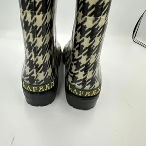Lauren Ralph Lauren Houndstooth Tall‎ Rain Boots Women's Size 6 Classic Timeless thumbnail 8
