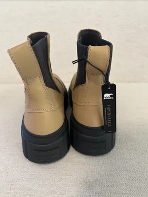 Sorel Caribou x Chelsea Waterproof Boots, Tan/Black, Size 8.5, NWT no box thumbnail 7