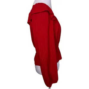Universal Threads Puff Sleeve Peplum Top Large Elegant Red Women's Top thumbnail 7