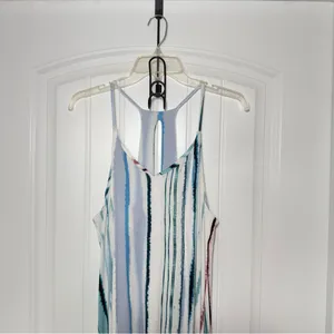 Antibes Blanc X Anthropologie‎ Large Stripe Halter Maxi Dress Vacation, Resort thumbnail 3