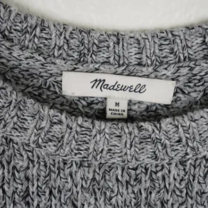 Madewell Grey Marled Knit Open Weave Crew‎ Neck Sweater Size Medium thumbnail 2