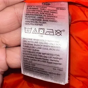 GAP Puffer Vest Women's Small Orange Quilted Lightweight Full Zip thumbnail 4