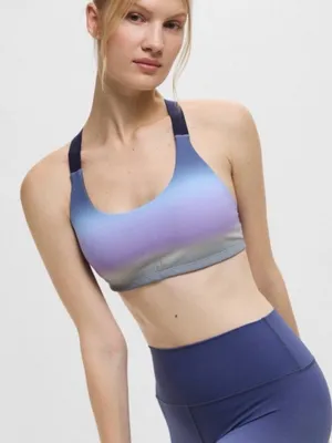 ALO Yoga Gradient Scoop Sports Bra in Lavender and Navy thumbnail 3