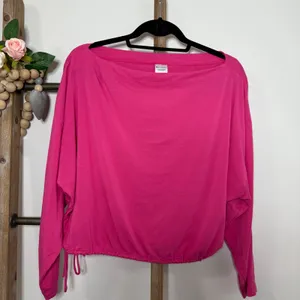Athleta Pink Long Sleeve Cinched Tie Athletic Shirt Size Small‎ thumbnail 2