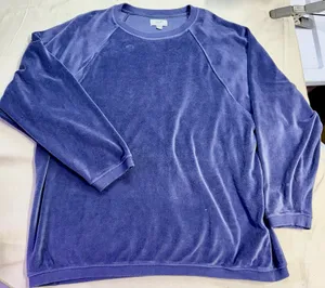 Aerie Purple Velour Oversize Sweater Sz Large Comfy Fall Festival Cottage D40 thumbnail 1