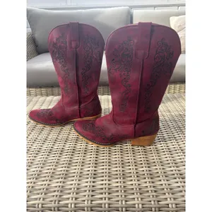 Roper Riley Scroll Embroidered Faux Leather‎ Cowboy Boots 8.5 country concert thumbnail 4