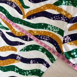 Women's NEW Purple Green Gold Striped Short Sleeve Tee Size XL #260484 thumbnail 3