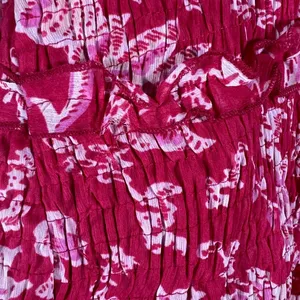 Sim & Sam Floral Paisley Smocked Mini Dress Red Pink Boho Balloon Sleeve Size XL thumbnail 8