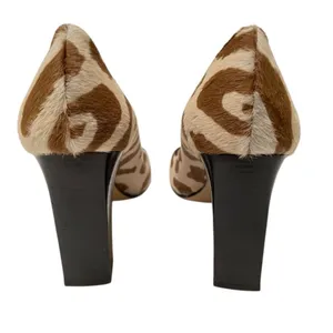Kate Spade NY Cow Print Block‎ Heel Pump Women’s 9 Calf Hair Italy Tan Brown thumbnail 7
