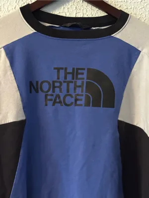 The North Face Women's Blue Black Cream Colorblock Crewneck Sweatshirt thumbnail 2