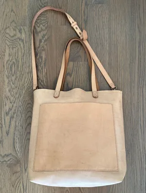 Madewell The Medium Transport Bag Tan Natural Crossbody Leather Tote Purse Bag thumbnail 2