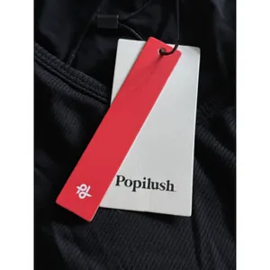 Popilush NWT Shapewear Modal Sculpting Mini Tank Dress Medium Black Ribbed Knit thumbnail 6