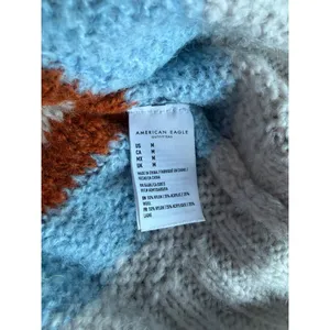 American Eagle Tan, White and Blue Striped Sweater thumbnail 6