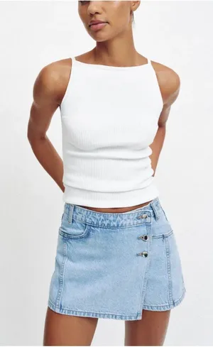 ZARA Wrap Denim Skort thumbnail 1