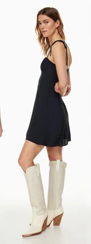 Aritzia Wilfred Fable Dress Black Mini Bustier Sweetheart Tie Strap Women's 0 thumbnail 1