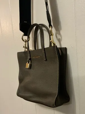 Rare Gray Pebbled Leather The Marc Jacobs Mini Grind Crossbody Tote Handbag Bag thumbnail 3