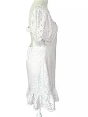 Speechless Eyelet Open Back Boho Prairie Core Mini Dress Sz Large Juniors thumbnail 4