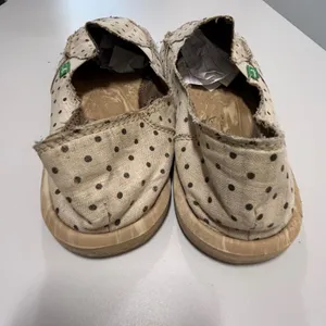 Sanuk‎ Sidewalk Surfers Polka Dot Slip On Loafers Beige Brown Womens 8 Shoes thumbnail 5