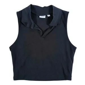 Aritzia Sunday Best Womens Collared Tank Top Size XXS Black Preppy Quiet Luxury thumbnail 2