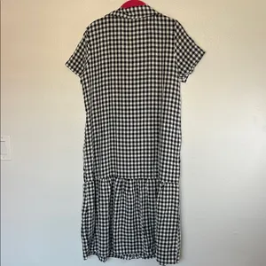 NWOT Amazon Black and White Gingham Checkered Dress sz L thumbnail 5