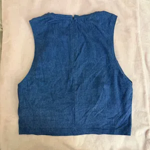 Alice + Olivia Reggie Muscle Crop Tank Top Denim Print Size Small Lightweight‎ thumbnail 11