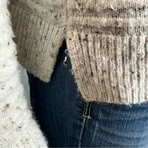 Madewell Off White Confetti Mock Neck Sweater Cozy Fuzzy Winter Pullover Size S thumbnail 3