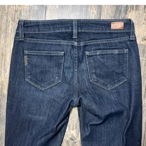 PAIGE Skyline Straight‎ Leg Dark Wash Low Rise Jeans Size 26 Party Stretch EUC thumbnail 12