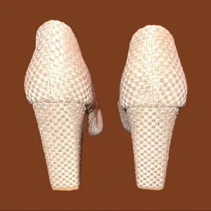 Nwot! Adorable no tag tan weaved look pointy toe heels! thumbnail 5
