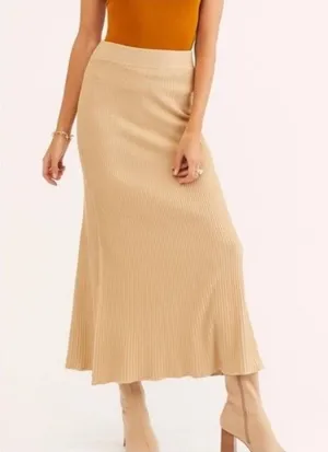 Free People Shine Bright Ribbed Maxi Skirt Size Small thumbnail 1