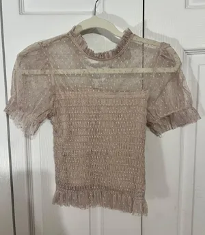 Forever 21 Lettuce-Edge Pointelle Top thumbnail 2
