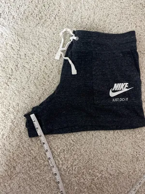 Nike Women's Charcoal Heather Athletic Shorts with White Drawstring thumbnail 5