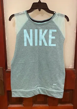Nike Teal Sleeveless Workout Tank with Light Blue Logo thumbnail 1