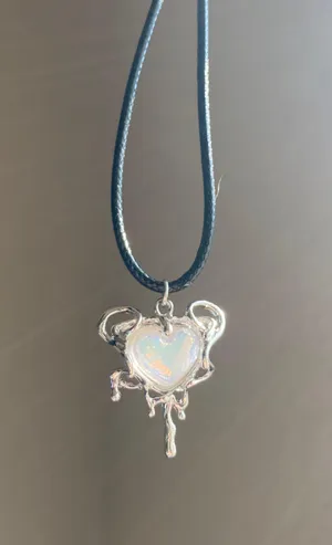 Handmade grunge street fairy y2k style heart necklace🌿✨ thumbnail 6