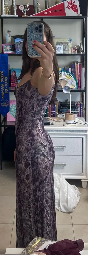 Animal Print Maxi Dress Purple Size M thumbnail 1