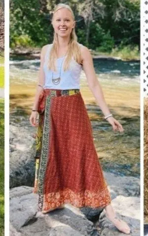 Boutique Reversible Maxi Wrap Skirt BINS402 thumbnail 5