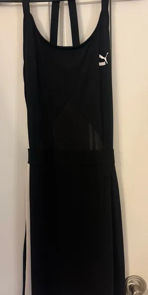 Puma Women's Black with white side stripe w/puma logo Crisscross Backless Dress thumbnail 1