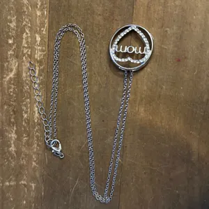 Silver tone Mom pendant necklace thumbnail 5
