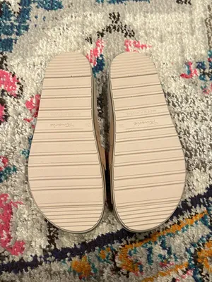 Tamaris Minimalist Suede Leather Slides Goldtone Buckle 39 thumbnail 6