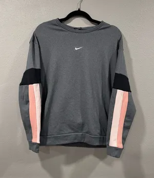 Nike Therma Crewneck Gray and Peach thumbnail 1