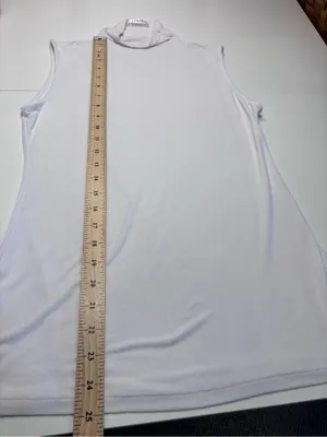 APRLL White Sleeveless Mock Neck Turtleneck Top Tank Size L Minimalist Style EUC thumbnail 5