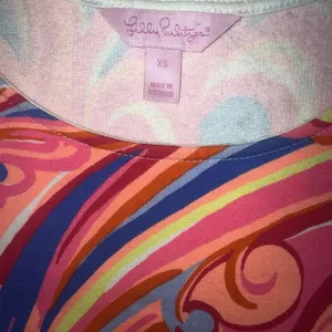 Lilly Pulitzer Multi Reef Retreat Whiting Shift Dress Stretch Terry Knit XS thumbnail 9